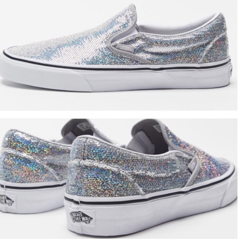 Silver iridescent sequin Vans - Picture 3 of 11
